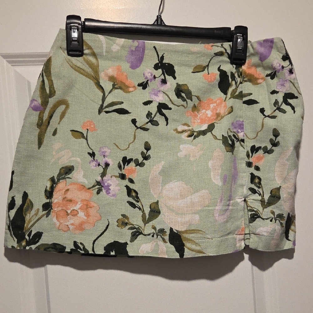 Abercrombie & Fitch Floral Pencil Skirt in Green and Purple